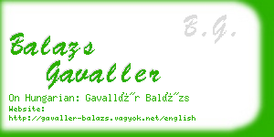 balazs gavaller business card